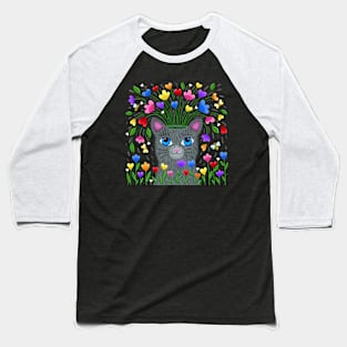 The Night-Flowering Cat Pot Baseball T-Shirt